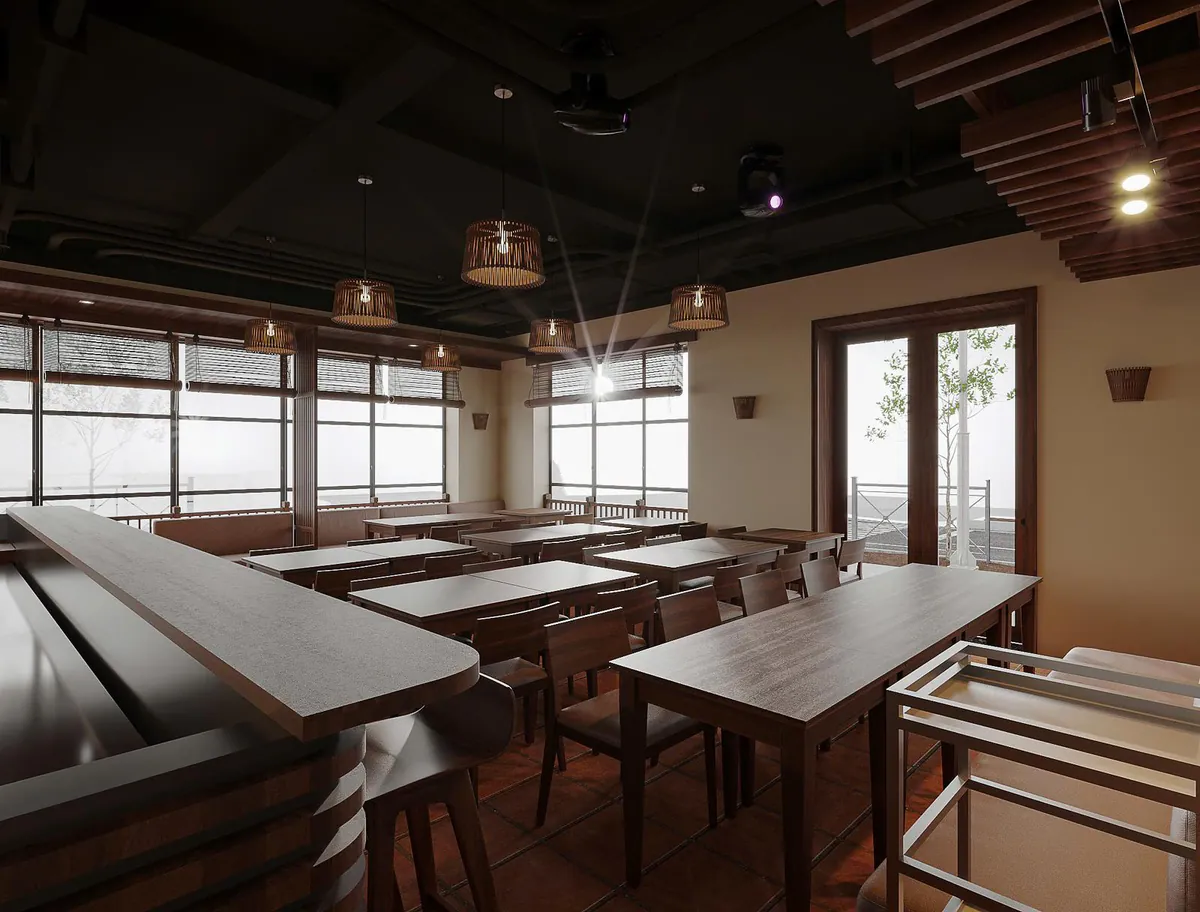 Interior of Viet Saveurs Vietnamese restaurant near Jean-Talon